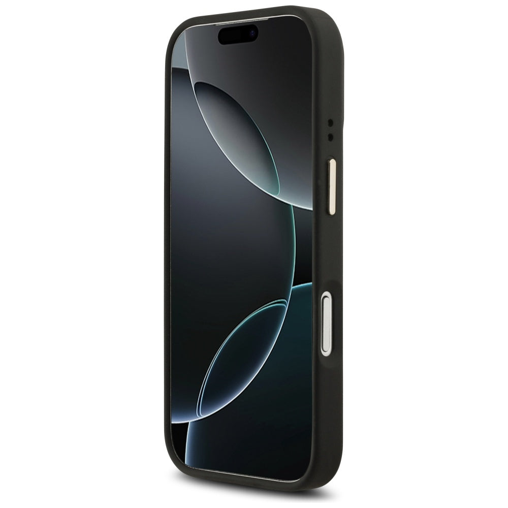 Guess 4G PU Classic Logo MagSafe dėklas iPhone 17 Pro - juodas
