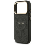 Guess 4G PU Classic Logo MagSafe dėklas iPhone 17 Pro - juodas