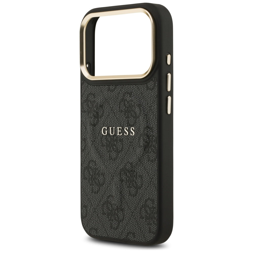 Guess 4G PU Classic Logo MagSafe dėklas iPhone 17 Pro - juodas