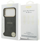Guess 4G PU Classic Logo MagSafe dėklas iPhone 17 Pro - juodas