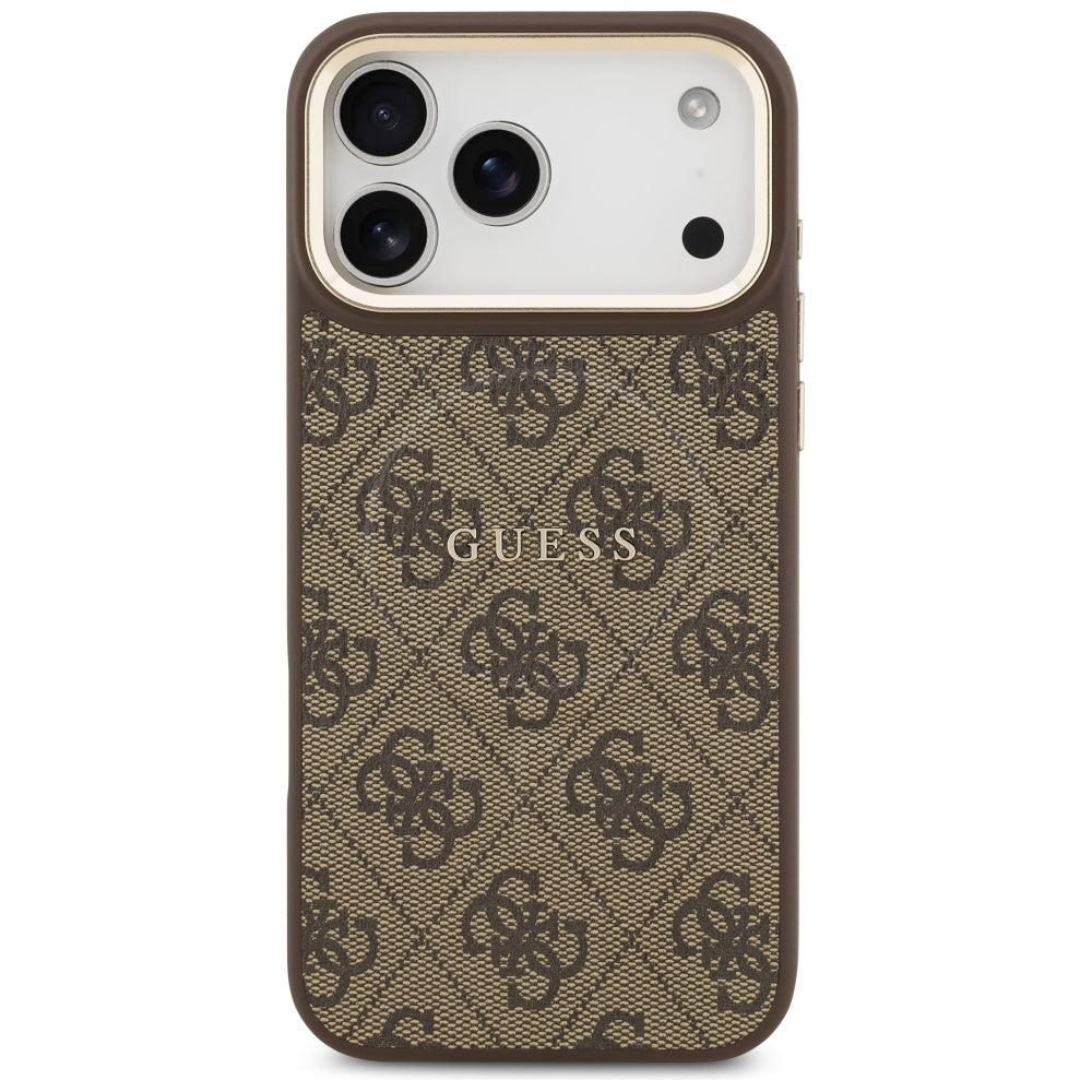 Guess 4G PU Classic Logo MagSafe dėklas iPhone 17 Pro Max - Rudas -- iPhone 17 Pro Max
