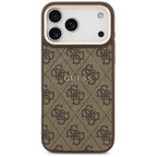 Guess 4G PU Classic Logo MagSafe dėklas iPhone 17 Pro Max - Rudas -- iPhone 17 Pro Max