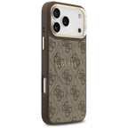 Guess 4G PU Classic Logo MagSafe dėklas iPhone 17 Pro Max - Rudas -- iPhone 17 Pro Max