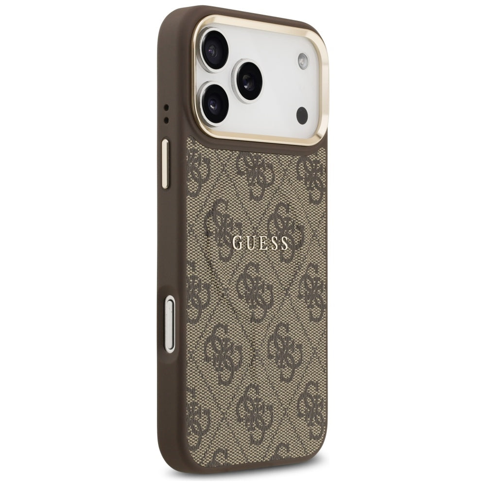 Guess 4G PU Classic Logo MagSafe dėklas iPhone 17 Pro Max - Rudas -- iPhone 17 Pro Max