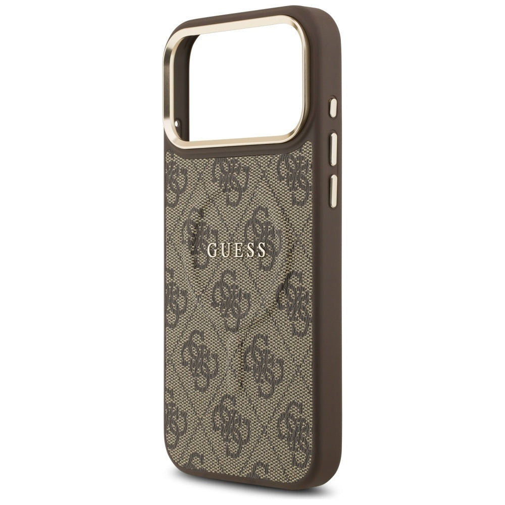 Guess 4G PU Classic Logo MagSafe dėklas iPhone 17 Pro Max - Rudas -- iPhone 17 Pro Max