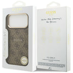 Guess 4G PU Classic Logo MagSafe dėklas iPhone 17 Pro Max - Rudas -- iPhone 17 Pro Max