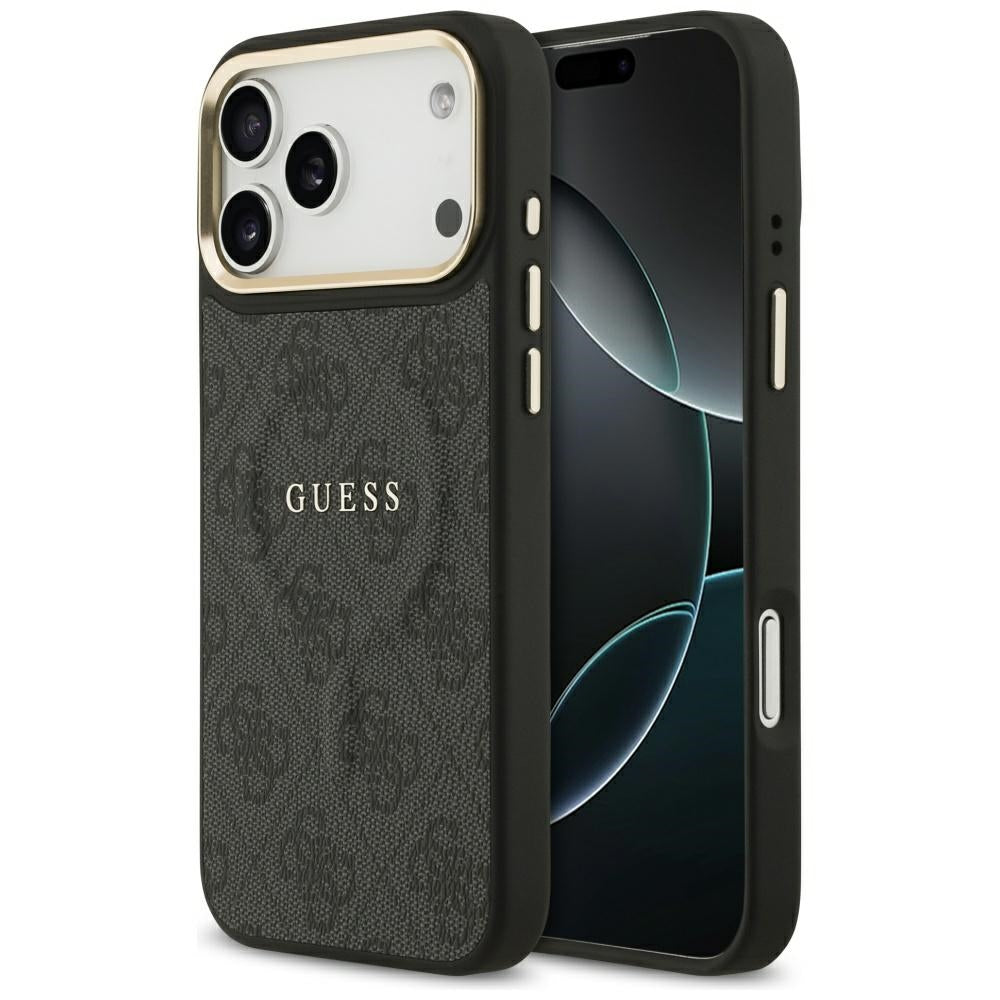 Guess 4G PU Classic Logo MagSafe dėklas iPhone 17 Pro Max - juodas -- iPhone 17 Pro Max