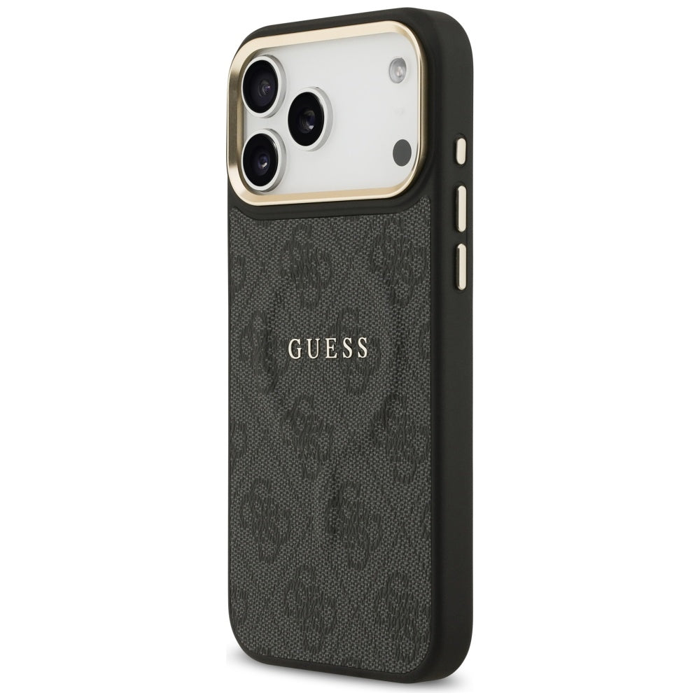 Guess 4G PU Classic Logo MagSafe dėklas iPhone 17 Pro Max - juodas -- iPhone 17 Pro Max