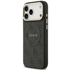 Guess 4G PU Classic Logo MagSafe dėklas iPhone 17 Pro Max - juodas -- iPhone 17 Pro Max