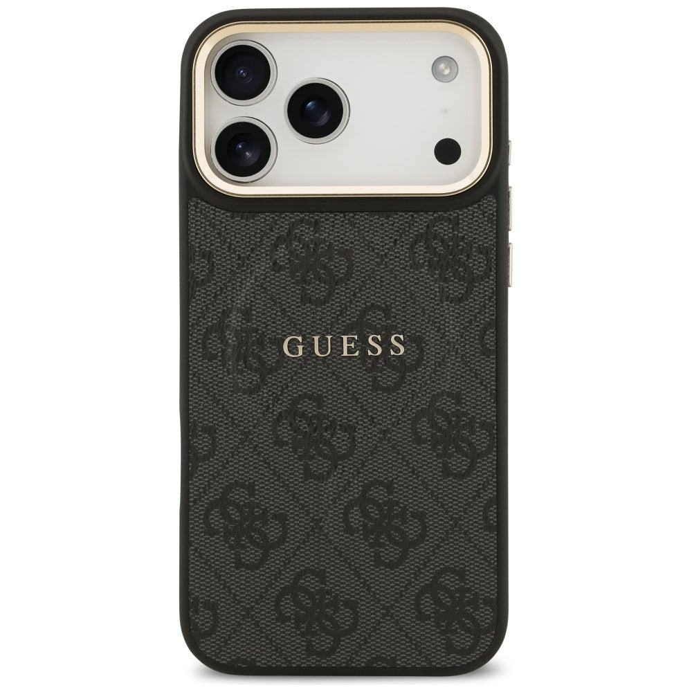Guess 4G PU Classic Logo MagSafe dėklas iPhone 17 Pro Max - juodas -- iPhone 17 Pro Max