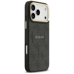 Guess 4G PU Classic Logo MagSafe dėklas iPhone 17 Pro Max - juodas -- iPhone 17 Pro Max