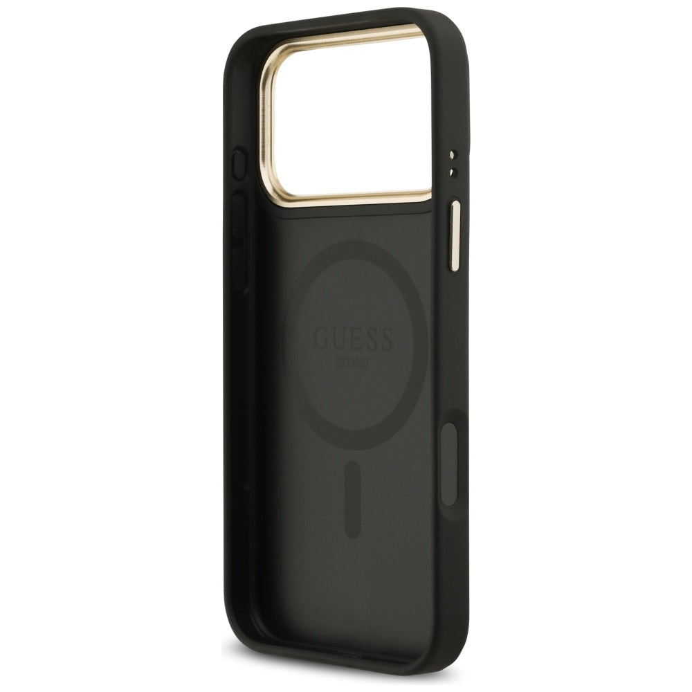 Guess 4G PU Classic Logo MagSafe dėklas iPhone 17 Pro Max - juodas -- iPhone 17 Pro Max