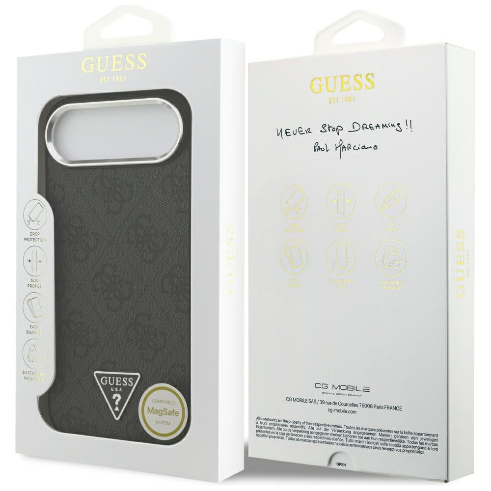 Guess 4G Triangle Logo MagSafe dėklas iPhone 17 Air - juodas