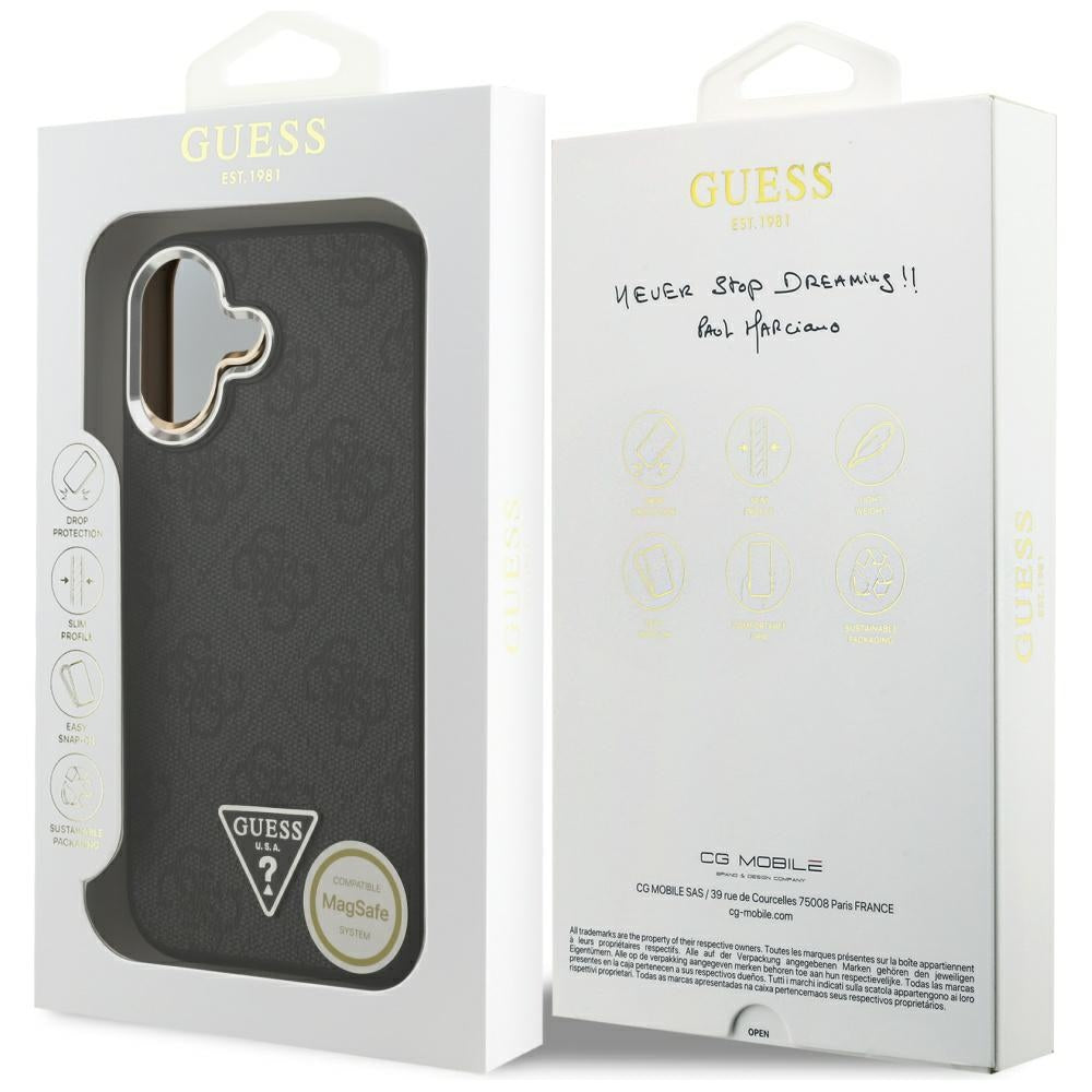 Guess 4G Triangle Logo MagSafe dėklas iPhone 17 - juodas