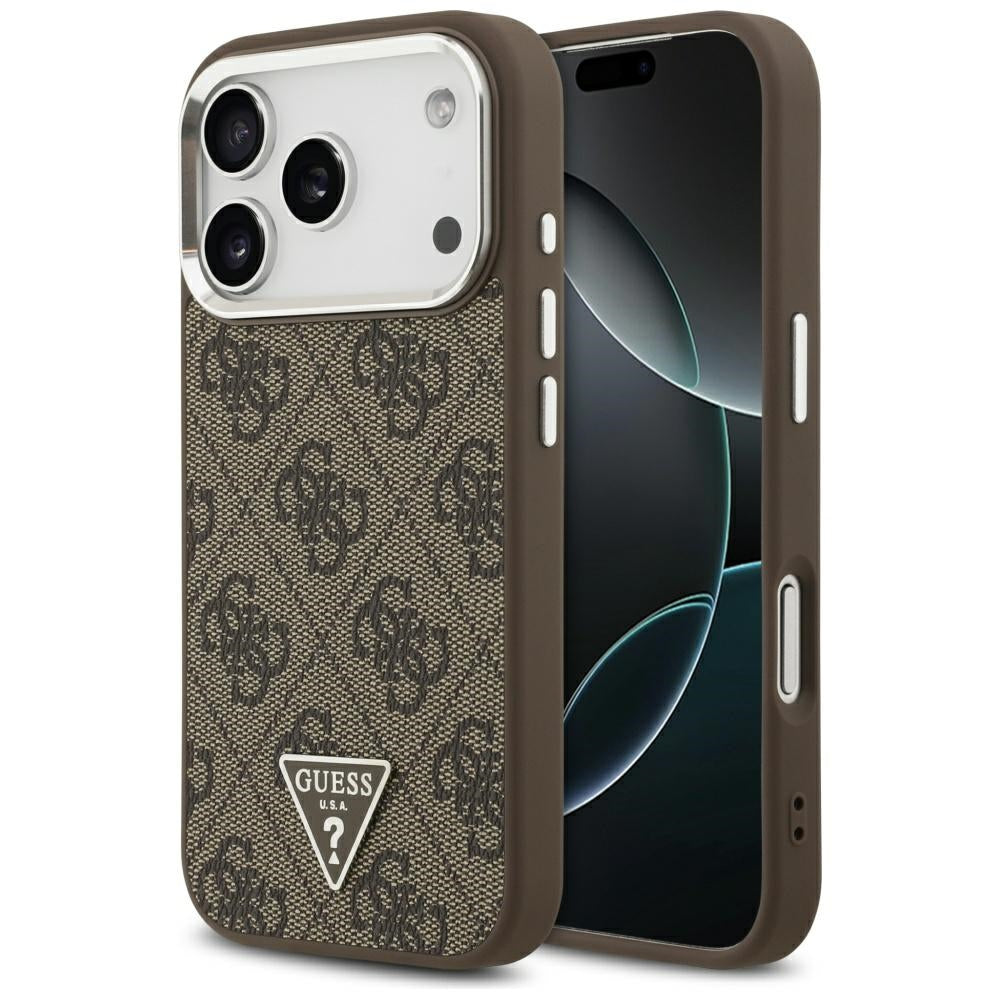 Guess MagSafe dėklas iPhone 17 Pro – rudas