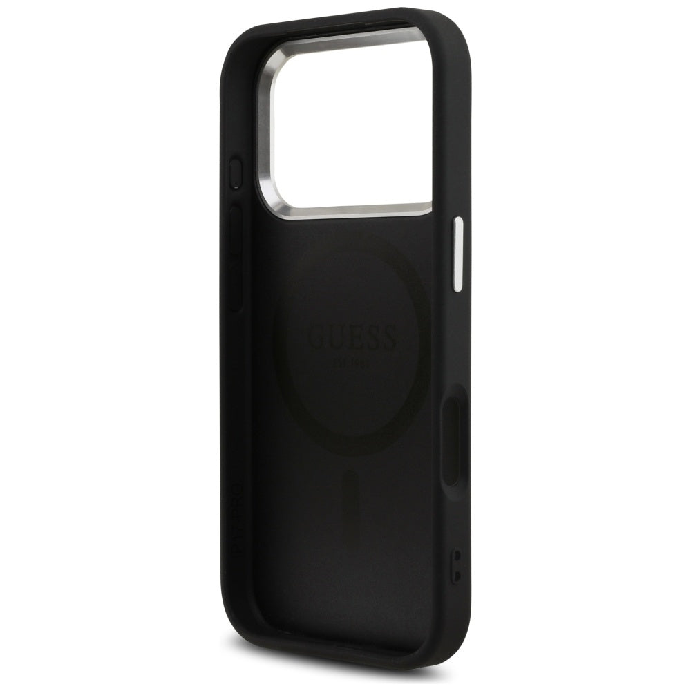 Guess MagSafe dėklas iPhone 17 Pro – juodas