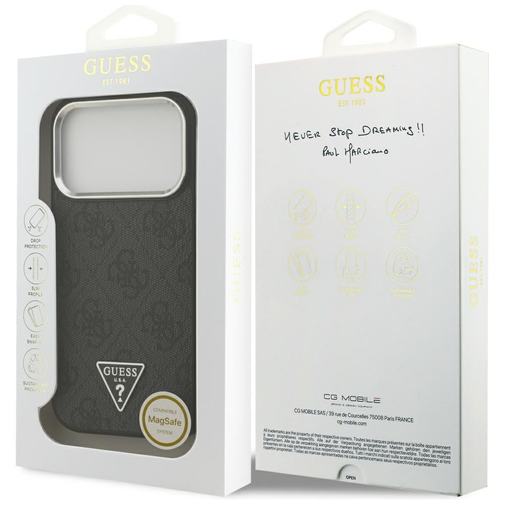 Guess MagSafe dėklas iPhone 17 Pro – juodas
