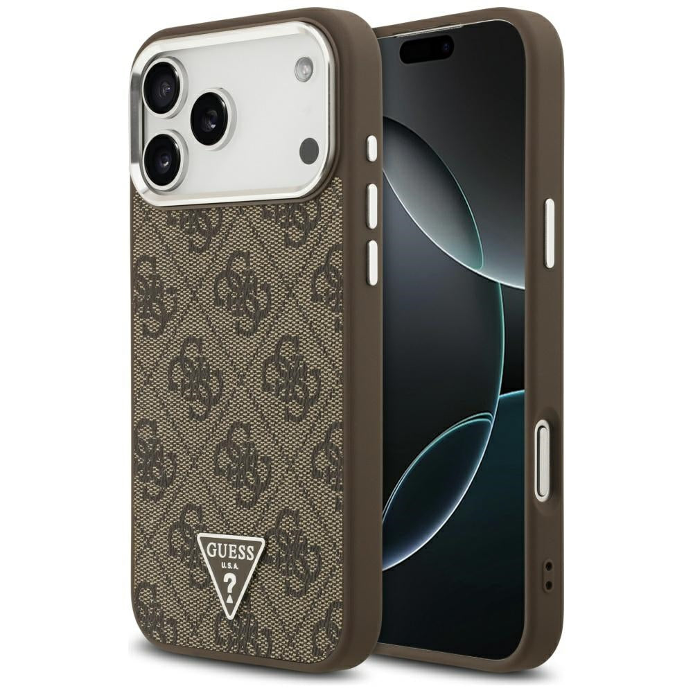 Guess 4G MagSafe dėklas iPhone 17 Pro Max – rudas