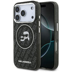 Karl Lagerfeld IML Glitter Karl&Choupette Heads Logo MagSafe dėtis iPhone 17 Pro - juoda -- iPhone 17 Pro