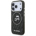 Karl Lagerfeld IML Glitter Karl&Choupette Heads Logo MagSafe dėtis iPhone 17 Pro - juoda -- iPhone 17 Pro