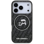 Karl Lagerfeld IML Glitter Karl&Choupette Heads Logo MagSafe dėtis iPhone 17 Pro - juoda -- iPhone 17 Pro