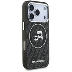 Karl Lagerfeld IML Glitter Karl&Choupette Heads Logo MagSafe dėtis iPhone 17 Pro - juoda -- iPhone 17 Pro