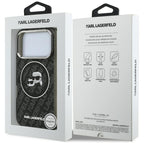 Karl Lagerfeld IML Glitter Karl&Choupette Heads Logo MagSafe dėtis iPhone 17 Pro - juoda -- iPhone 17 Pro