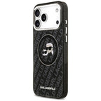Karl Lagerfeld IML Glitter Karl & Choupette Galvos Logotipas MagSafe Dėklas iPhone 17 Pro Max - Juodas -- iPhone 17 Pro Max