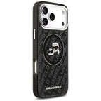 Karl Lagerfeld IML Glitter Karl & Choupette Galvos Logotipas MagSafe Dėklas iPhone 17 Pro Max - Juodas -- iPhone 17 Pro Max