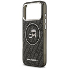 Karl Lagerfeld IML Glitter Karl & Choupette Galvos Logotipas MagSafe Dėklas iPhone 17 Pro Max - Juodas -- iPhone 17 Pro Max