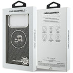 Karl Lagerfeld IML Glitter Karl & Choupette Galvos Logotipas MagSafe Dėklas iPhone 17 Pro Max - Juodas -- iPhone 17 Pro Max