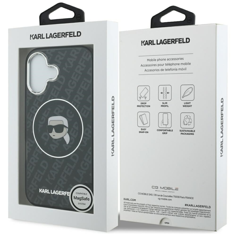 Karl Lagerfeld IML Karl Galvos Logotipas MagSafe Dėklas iPhone 17 - Juodas -- iPhone 17