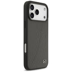 Mercedes Leather Large Laurel Leave MagSafe dėklas iPhone 17 Pro Max - Juodas ir Pilkas -- iPhone 17 Pro Max