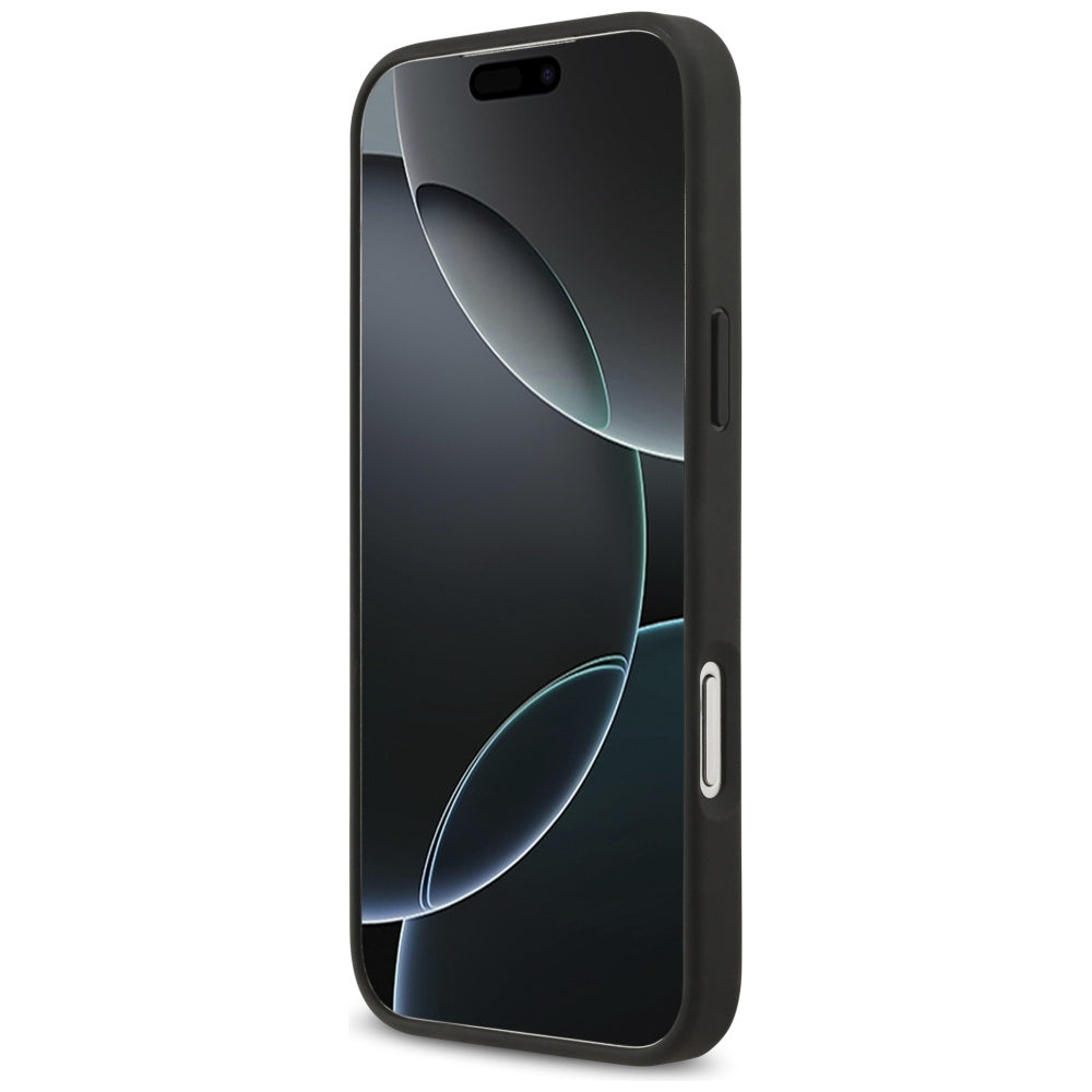Mercedes Leather Large Laurel Leave MagSafe dėklas iPhone 17 Pro Max - Juodas ir Pilkas -- iPhone 17 Pro Max