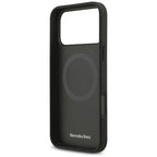 Mercedes Leather Large Laurel Leave MagSafe dėklas iPhone 17 Pro Max - Juodas ir Pilkas -- iPhone 17 Pro Max