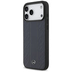 Mercedes Leather Laurel Leaves Stripes MagSafe dėklas iPhone 17 Pro Max - Mėlynas -- iPhone 17 Pro Max