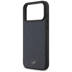 Mercedes Leather Laurel Leaves Stripes MagSafe dėklas iPhone 17 Pro Max - Mėlynas -- iPhone 17 Pro Max