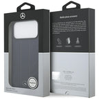 Mercedes Leather Laurel Leaves Stripes MagSafe dėklas iPhone 17 Pro Max - Mėlynas -- iPhone 17 Pro Max