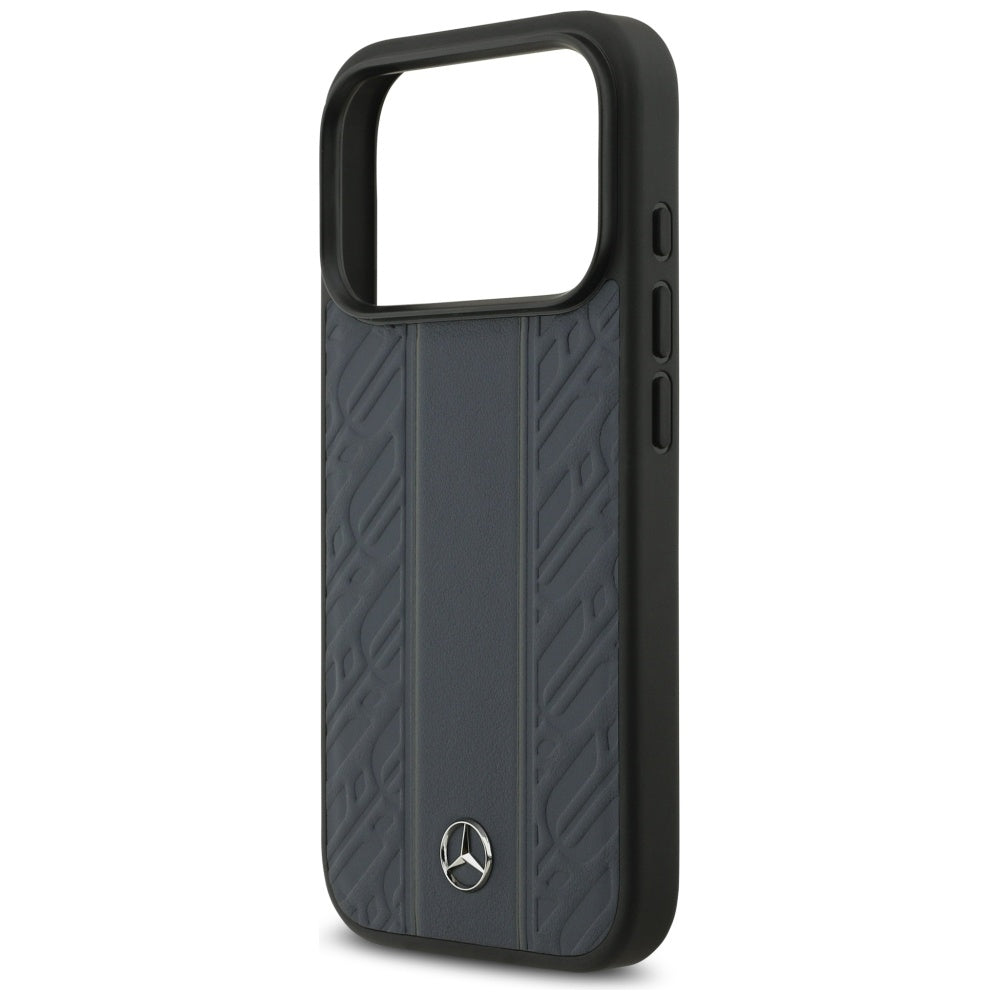 Mercedes Leather Laurel Leaves Stripes MagSafe dėklas iPhone 17 Pro - Mėlyna -- iPhone 17 Pro