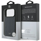Mercedes Leather Laurel Leaves Stripes MagSafe dėklas iPhone 17 Pro - Mėlyna -- iPhone 17 Pro