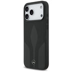Mercedes Leather The Move MagSafe Dėklas, skirtas iPhone 17 Pro Max - juodas