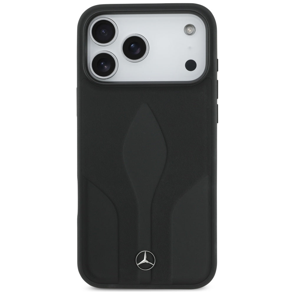Mercedes Leather The Move MagSafe Dėklas, skirtas iPhone 17 Pro Max - juodas