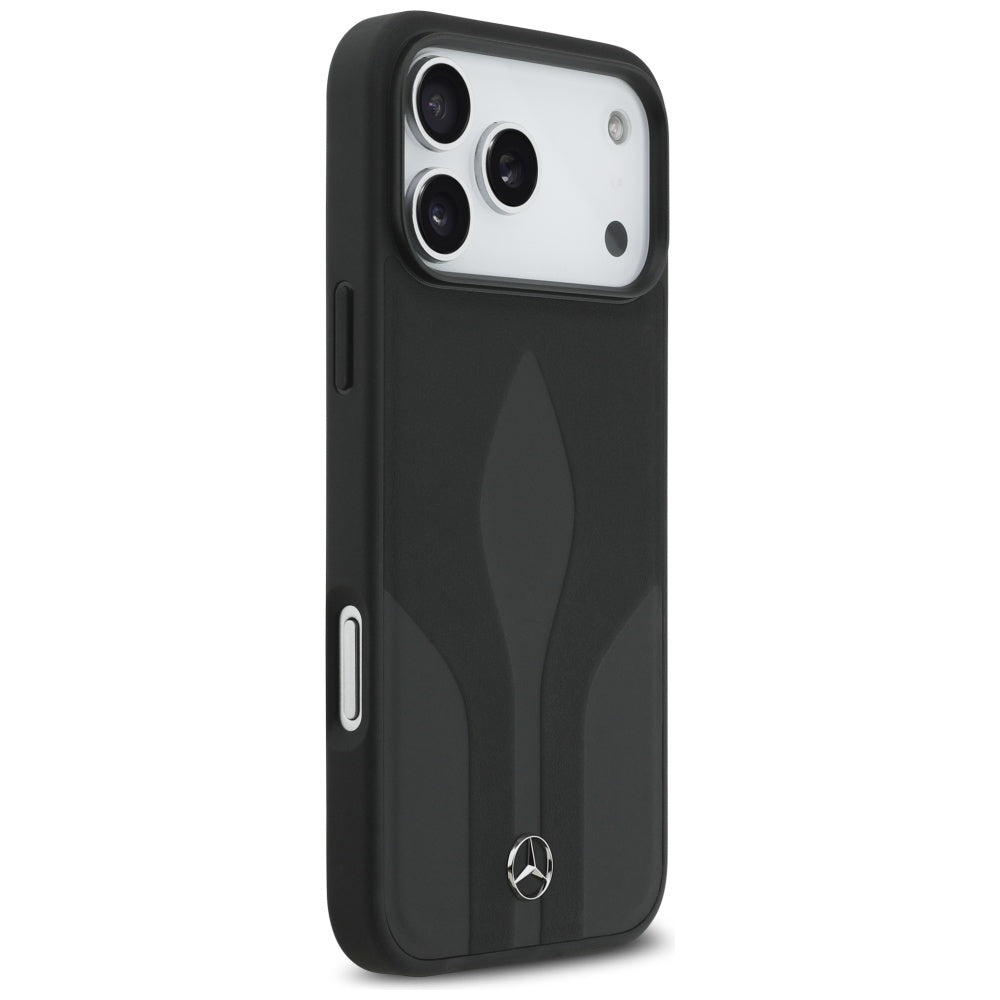 Mercedes Leather The Move MagSafe Dėklas, skirtas iPhone 17 Pro Max - juodas