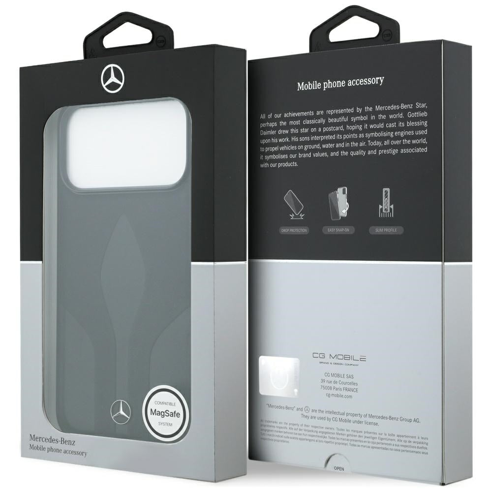 Mercedes Leather The Move MagSafe Dėklas, skirtas iPhone 17 Pro Max - juodas
