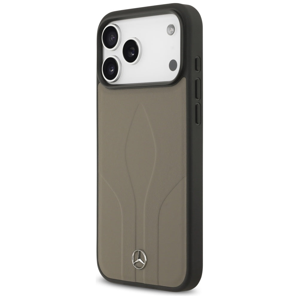Mercedes Leather The Move MagSafe Dėklas, skirtas iPhone 17 Pro Max – smėlio spalvos
