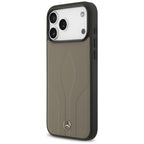 Mercedes Leather The Move MagSafe Dėklas, skirtas iPhone 17 Pro Max – smėlio spalvos