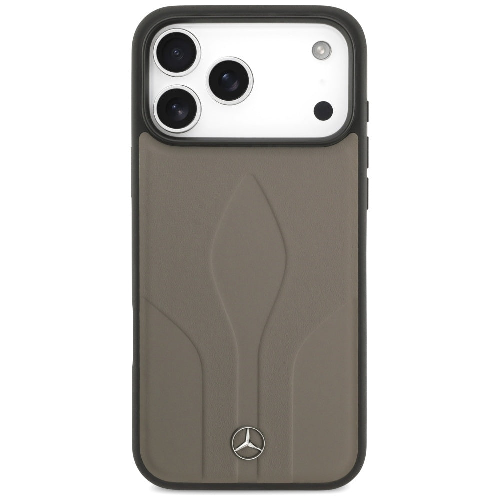 Mercedes Leather The Move MagSafe Dėklas, skirtas iPhone 17 Pro Max – smėlio spalvos