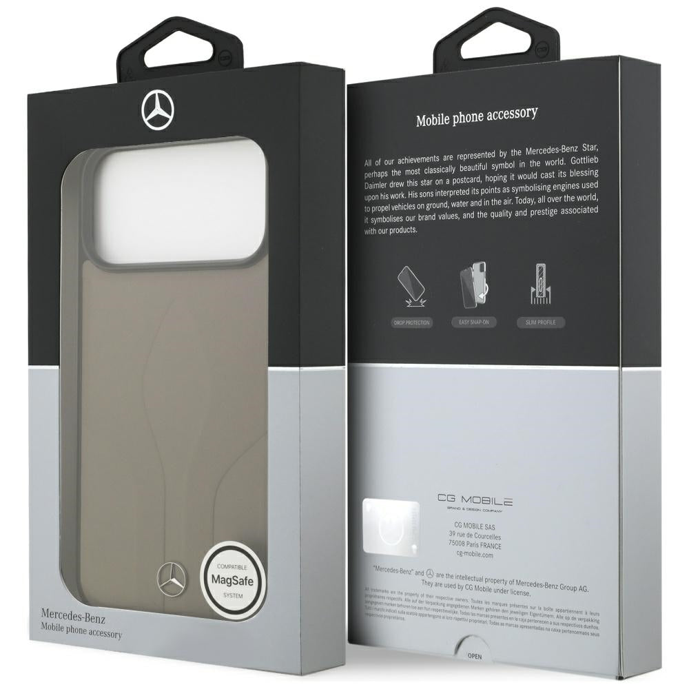 Mercedes Leather The Move MagSafe Dėklas, skirtas iPhone 17 Pro Max – smėlio spalvos