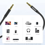 Dudao L12S AUX kabelio mini lizdas 3,5 mm 1 m 3 polių stereofoninis įrenginys - juodas