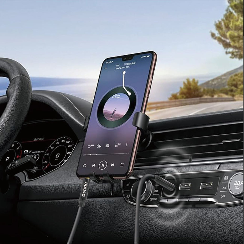 Dudao L12S AUX kabelio mini lizdas 3,5 mm 1 m 3 polių stereofoninis įrenginys - juodas